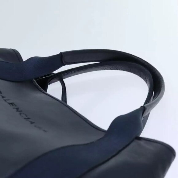 BALENCIAGA Cabas Hand Bag Leather Navy Auth - Picture 3 of 7